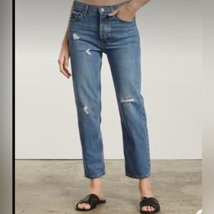 Everlane Summer Slouch Distressed Relaxed Straight Jeans